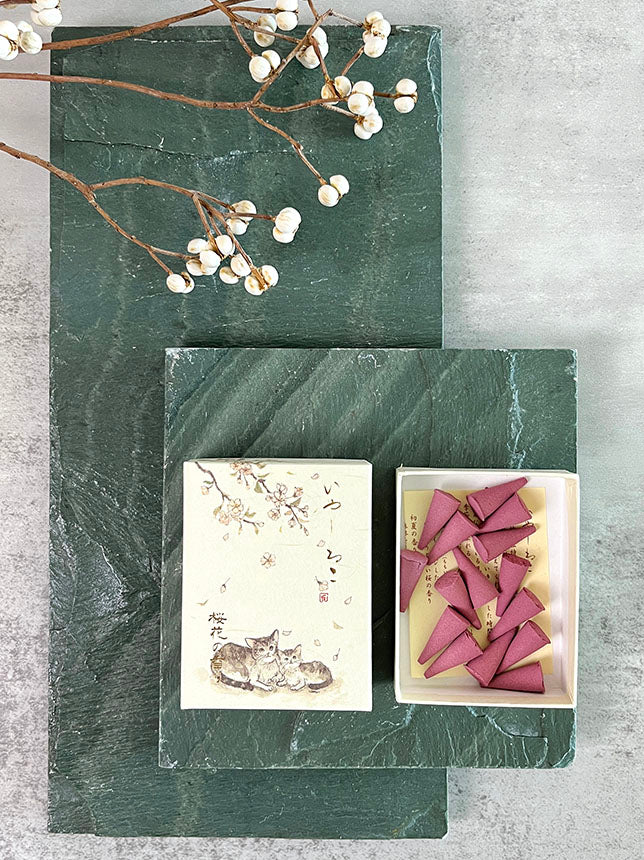 日本 京都 線香 香彩堂 香港 治癒貓系列 櫻花 塔香 補充裝 Japan Kyoto incense stick Kousaido HK Iyashi-Neko Cherry Blossom Incense Cones Refill