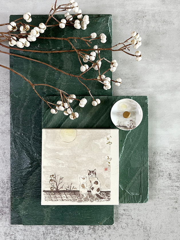 日本 京都 線香 香彩堂 香港 治癒貓系列 深秋 塔香 線香碟 Japan Kyoto incense stick Kousaido HK Iyashi-Neko Late Autumn Incense Cones Incense Plate 檀香 Sandalwood