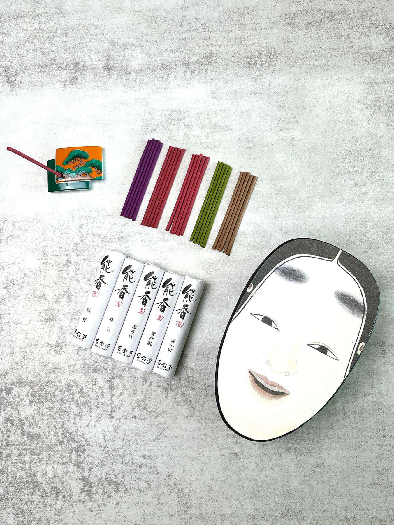 日本 京都 線香 香彩堂 香港 能香 小面禮盒裝 Japan Kyoto incense stick Kousaido HK Nohka gift box face type Small Face